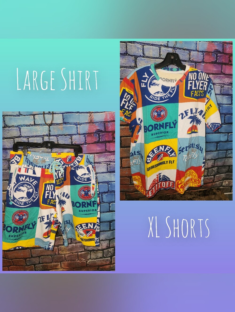 Bornfly Superior Mens Large Shirt XL Shorts